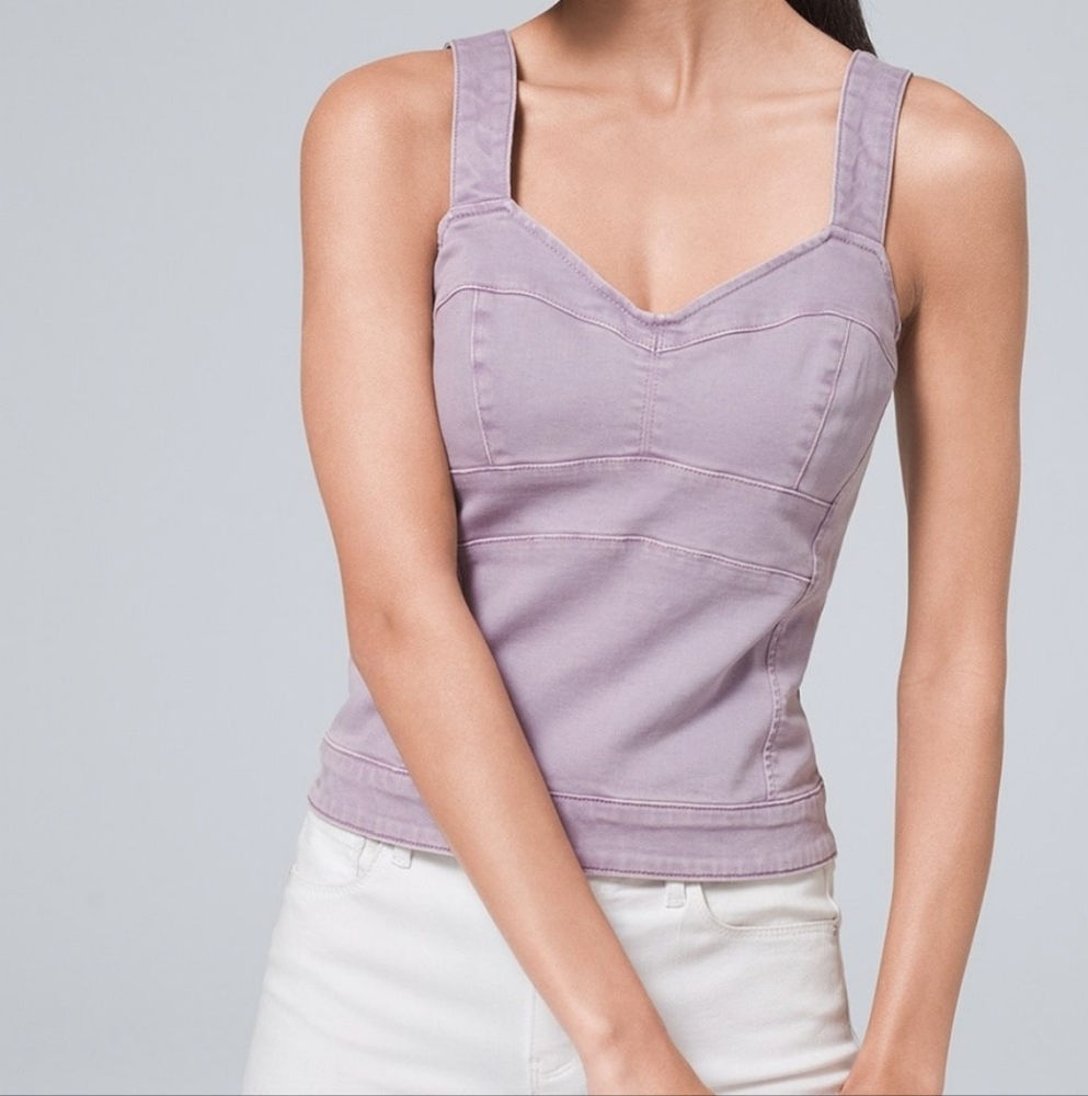 NWT White House Black Market Liliac Denim Bodice Adjustable Straps Size 12